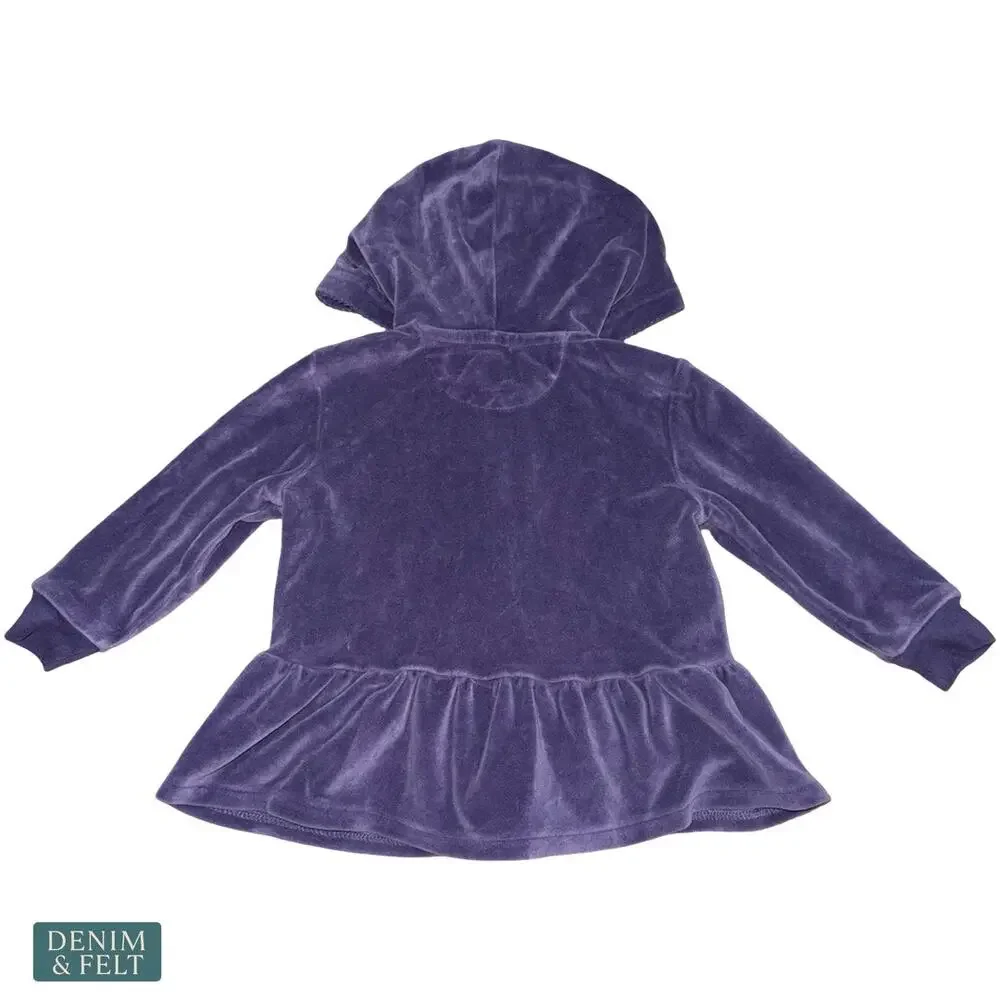 Polo Ralph Lauren‎ Baby Velour Peplum Hoodie Jogger Set Purple Pony Logo 12M